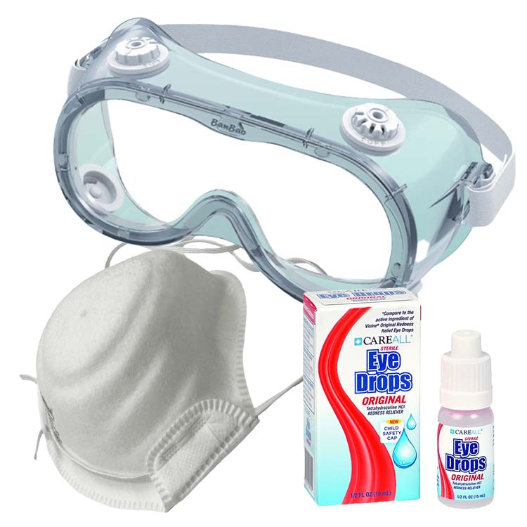 wholesale masks, goggles, and eye drops in bulk to support first responders in wildfire zones